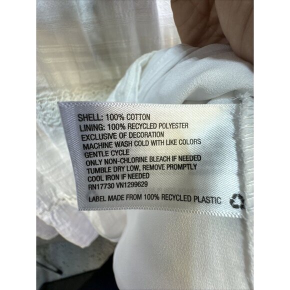 Knox Rose Womens Sundress Size M White Tiered Boho Cotton Coastal Short Shift - Picture 13 of 16